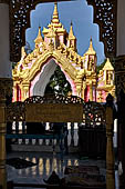 Myanmar - Mandalay, Kuthodaw Pagoda. 729 white pitaka pagodas contain the Tipitaka, the sacred texts of Theravada Buddhism. 